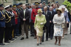 Queen Elizabeth and Lt. Gov. Mayann Francis leave Government House after the Royal Couple's last official visit to Nova Scotia. Photo: Courtesy Province of Nova Scotia